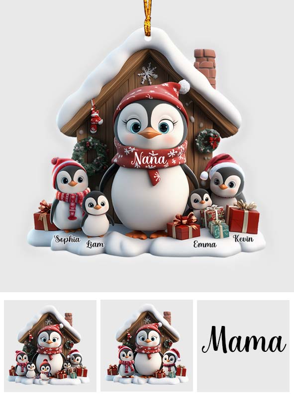 Niedlicher Pinguin-Weihnachtsbaumschmuck – personalisierter Oma-Weihnachtsbaumschmuck