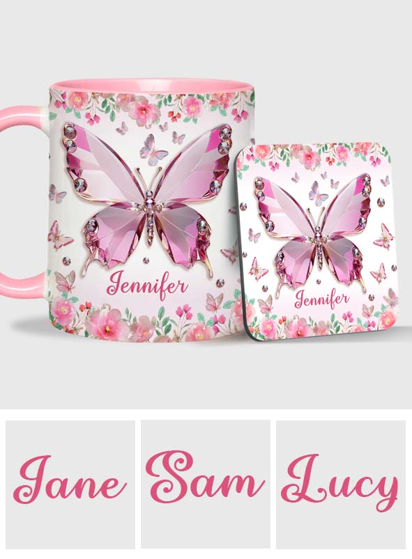 Love Butterflies - Personalized Butterfly Accent Mug
