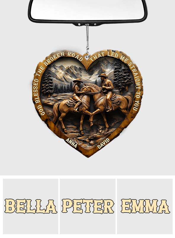 Gott segnete den holprigen Weg, der mich direkt zu dir führte – Personalisierter Autoanhänger „Landmädchen“