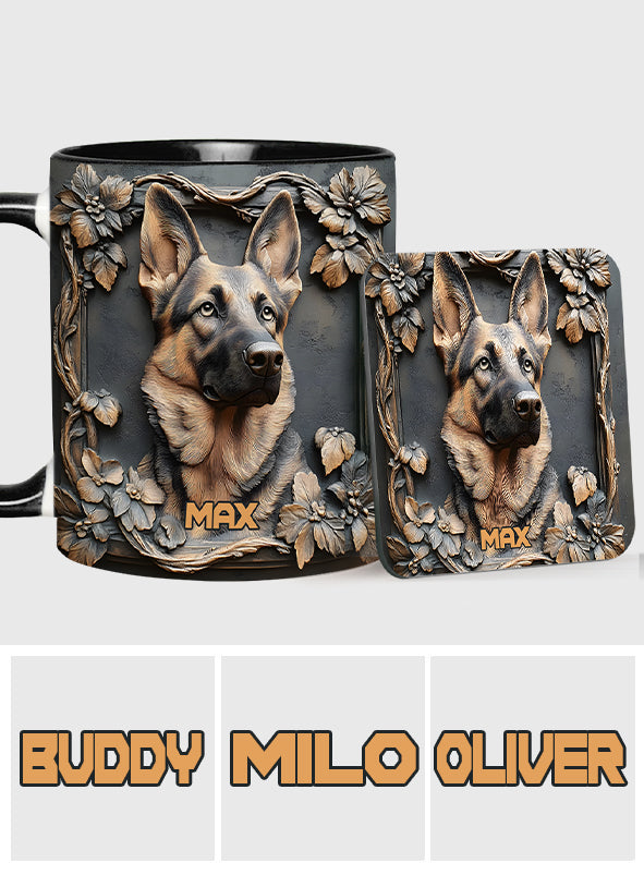 Starker Deutscher Schäferhund – Personalisierte Tasse mit Hundemotiv