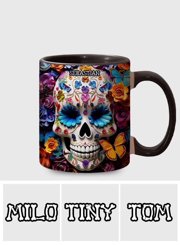 Zuckerschädel – Personalisierte Tasse mit Totenkopf-Akzent