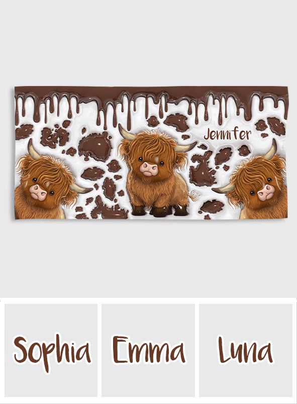 Einfach ein Mädchen, das Hochlandrinder liebt – Personalisiertes, schnelltrocknendes Strand-/Badetuch mit Hochlandrindmotiv