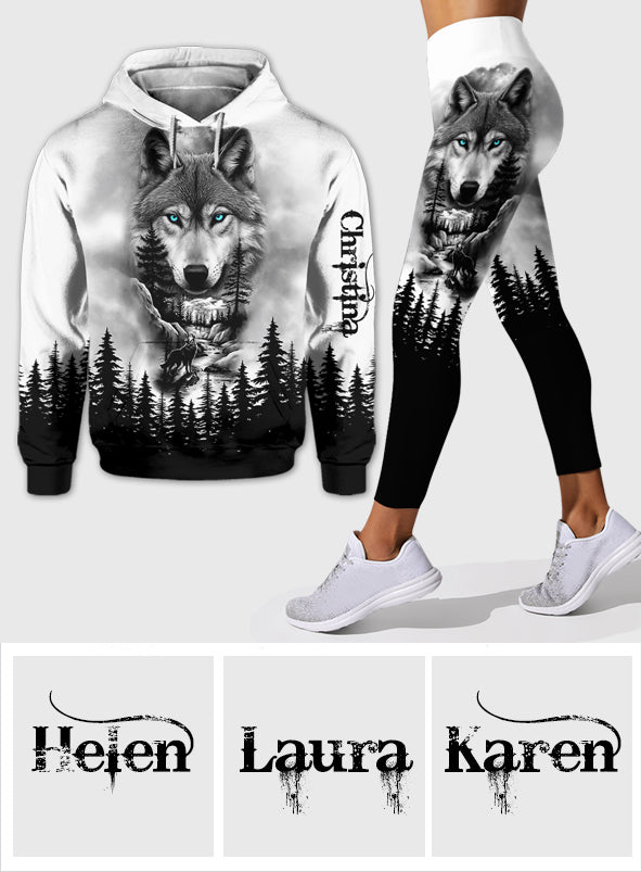 Wolf And Forest - Personalized Wolf Hoodie and Leggings