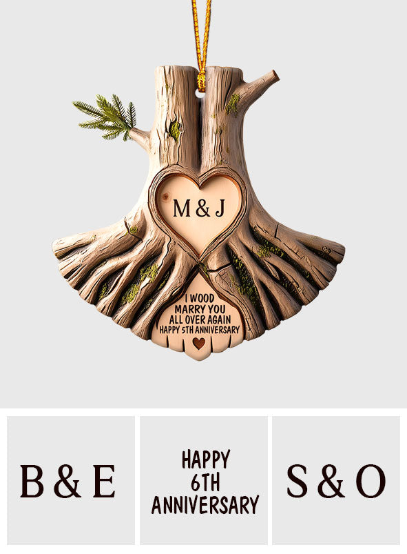 I Wood Marry You All Over Again - Personalized Couple Ornament
