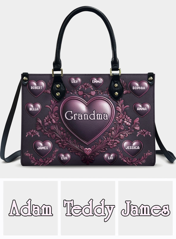 Oma Nana Mama - Personalisierte Oma-Lederhandtasche