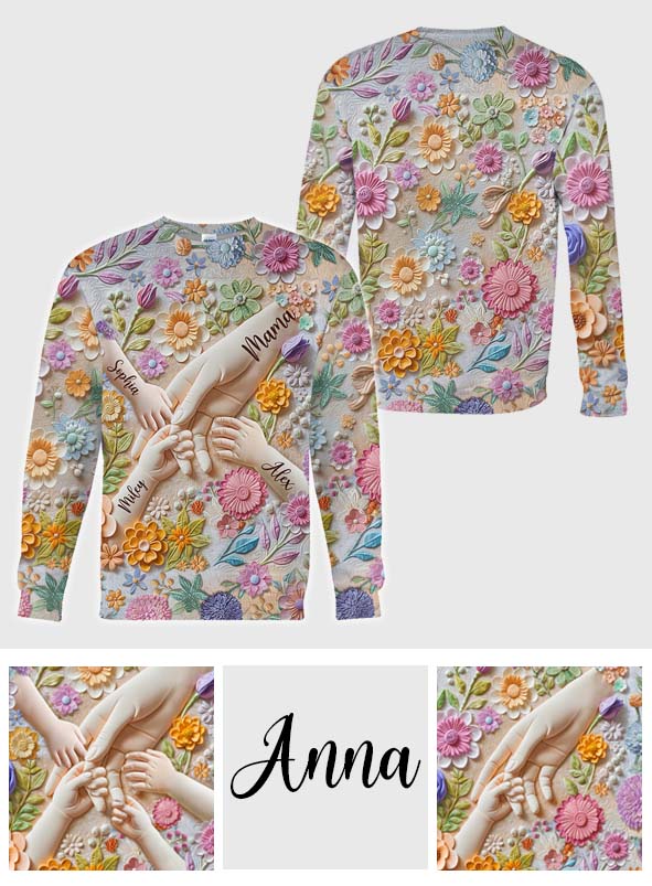 Haltet unsere Hände – Personalisiertes Mutter-T-Shirt