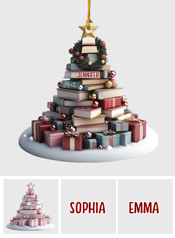 Bücher-Weihnachtsbaum – Personalisierter Buchschmuck