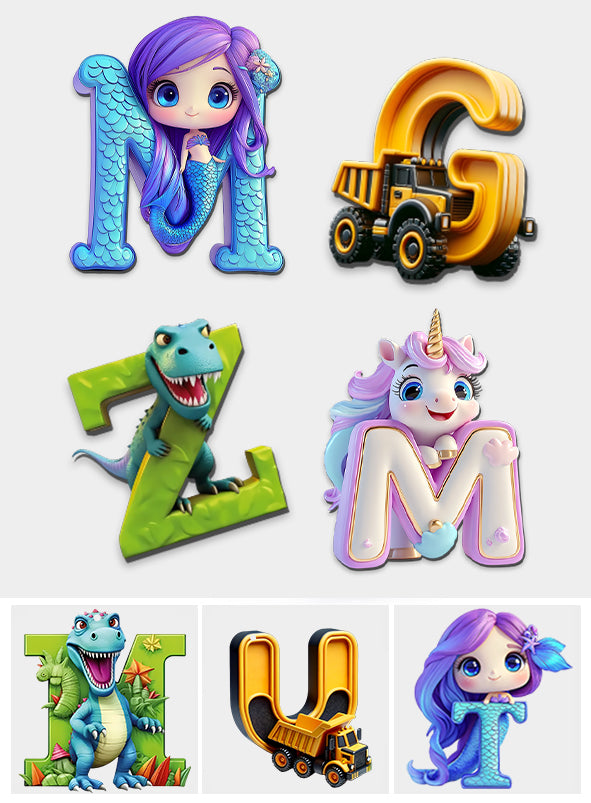 Einzigartige Buchstaben – personalisierter Kindermagnet