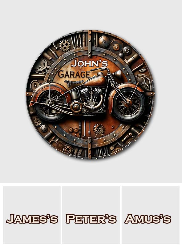 Awesome Biker - Personalized Biker Round Metal Sign
