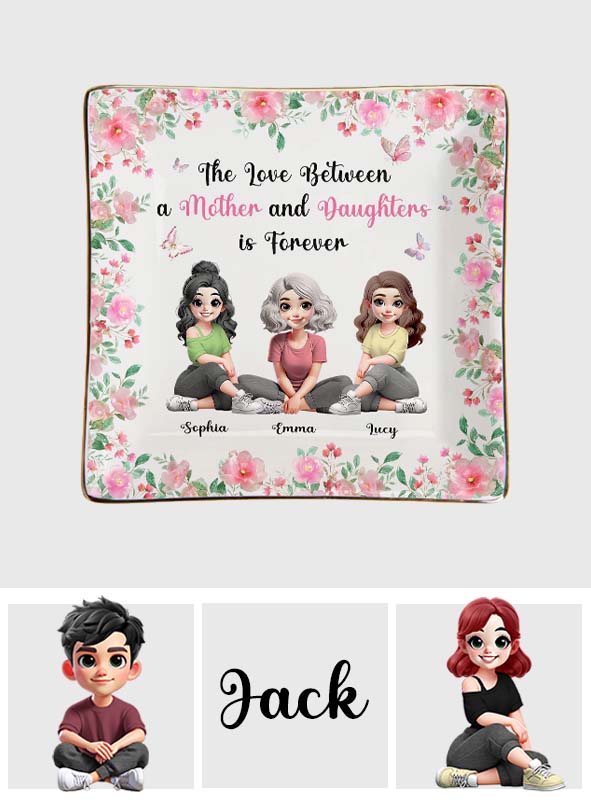 Die Liebe zwischen Mutter und Tochter – Personalisierte Schmuckschale für Mutter mit vollflächigem Aufdruck
