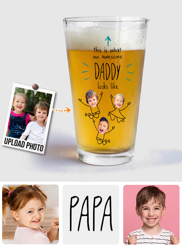 So sieht ein großartiger Papa aus – personalisiertes Bierglas für Väter