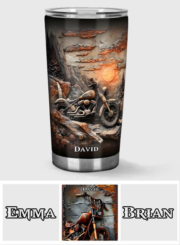 Never Underestimate An Old Man With A Motorcycle - Personalized Biker Tumbler