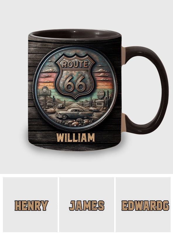 Vintage Route 66 Classic Car - Personalized Muscle Car Accent Mug