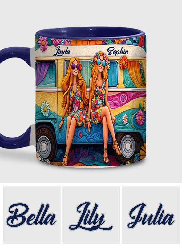 Wildflower Wheels - Personalized Hippie Accent Mug