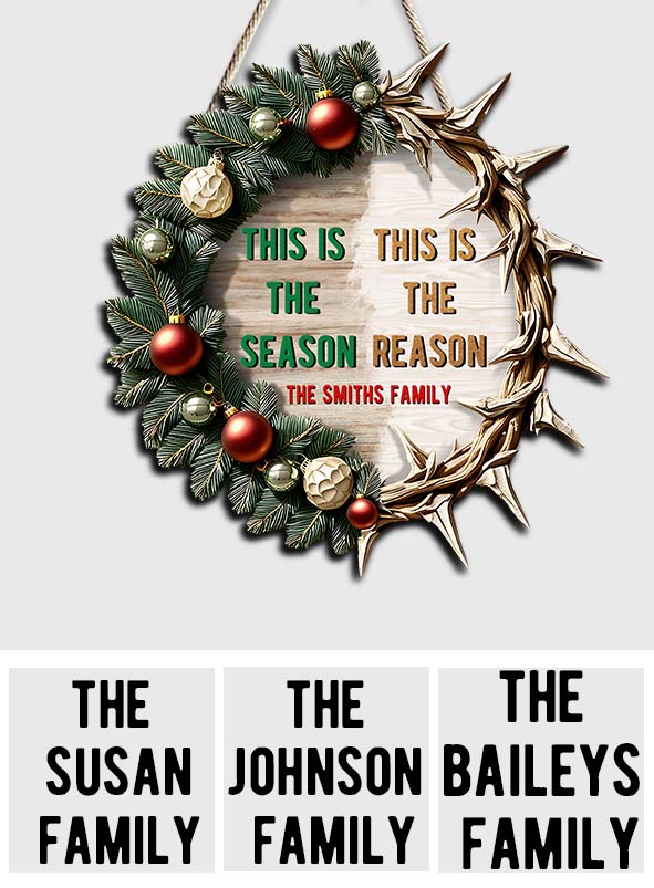 Das ist der Grund – Personalisiertes, individuell geformtes Holzschild für die Familie