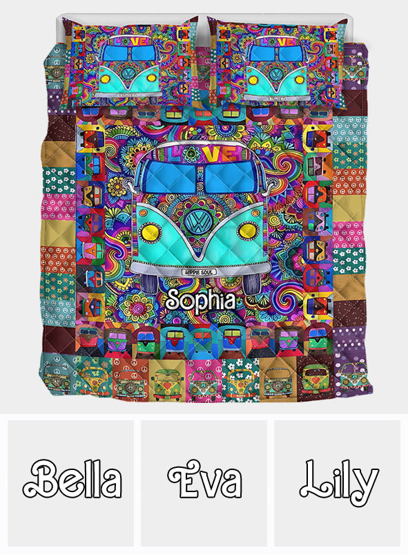 Hippie Van - Personalized Hippie Quilt Set