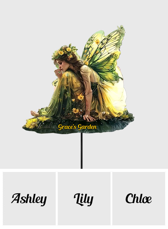 Garden's Green Fairy - Personalized Gardening Metal Garden Art