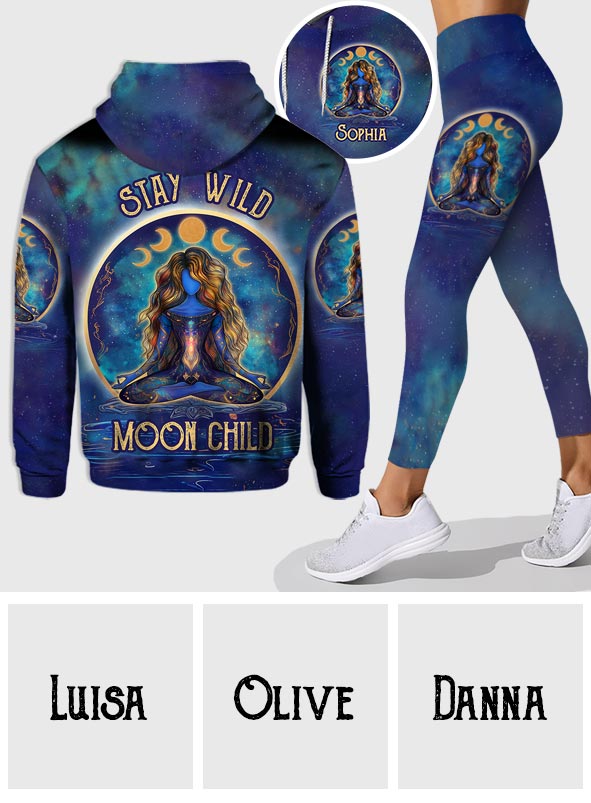 Stay Wild Moon Child - Personalized Yoga Hoodie and Leggings