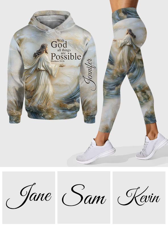 With God All Things Are Possible - Personalized Christian Hoodie and Leggings