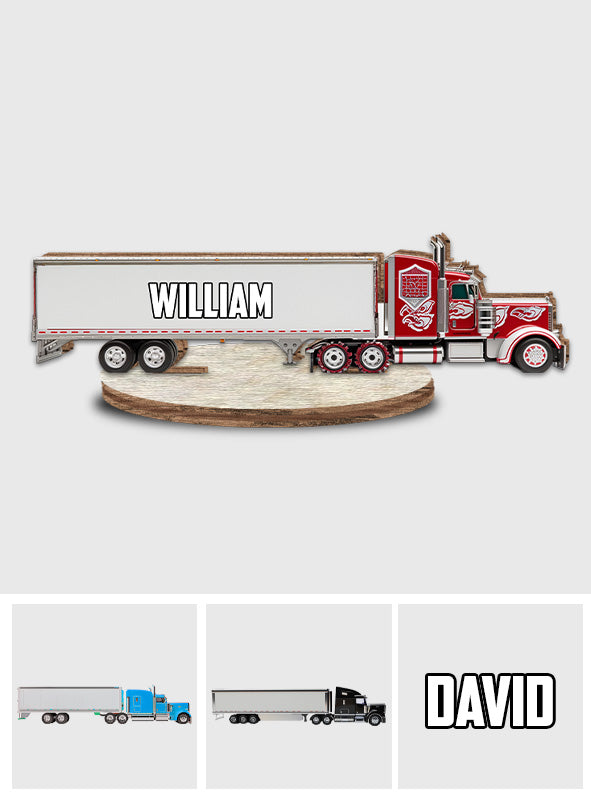 Truck Gift For Grandkids - Personalized Kid Freestanding Wood Plaque