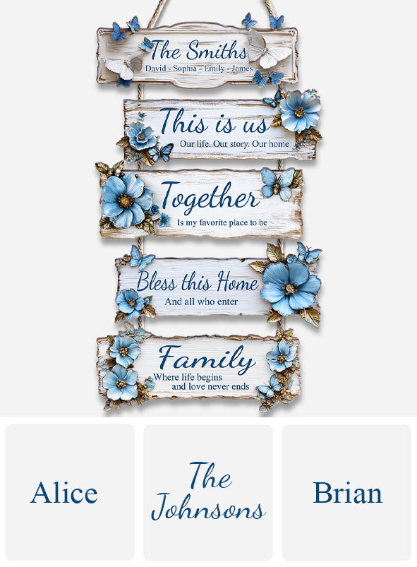 Das ist unsere Geschichte – personalisiertes Familienschild aus Palettenholz