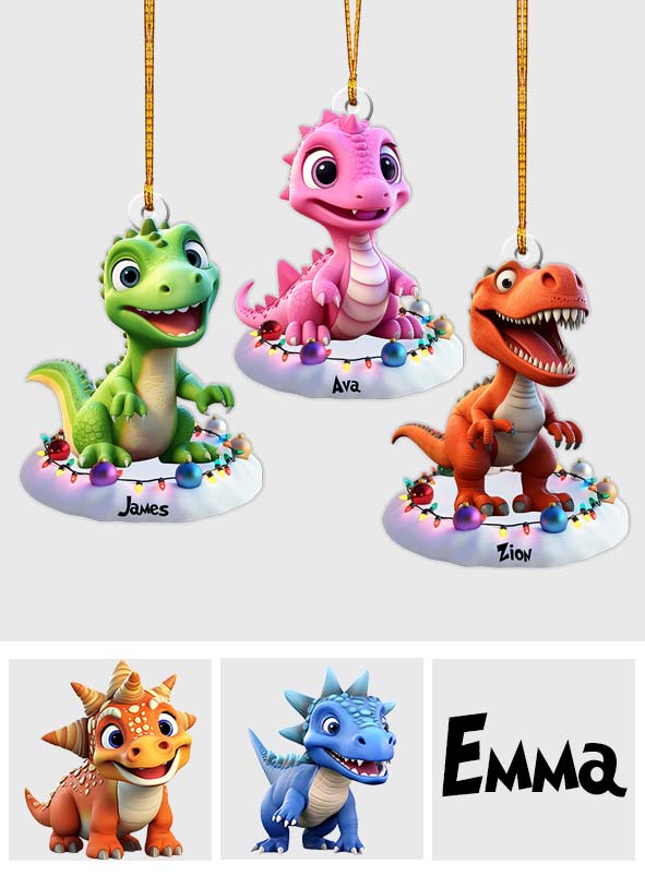 Niedliches Dinosaurier-Geschenk für Enkelkinder – personalisierter, individuell geformter Dinosaurier-Anhänger