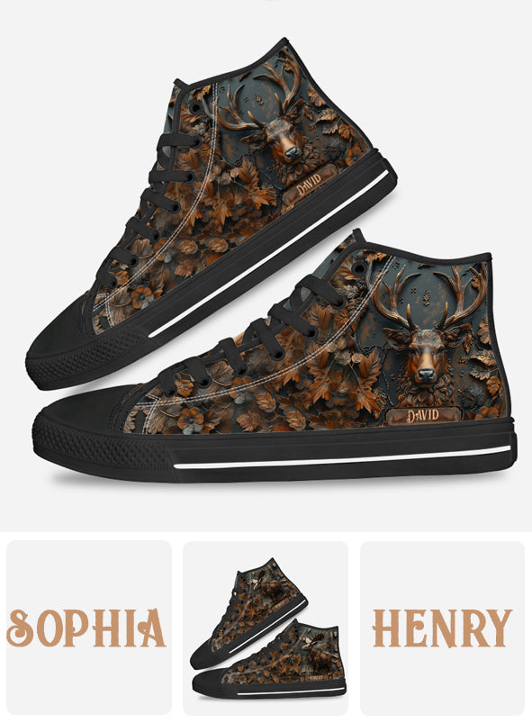 Stunning Deer - Personalized Hunting High Top Shoes