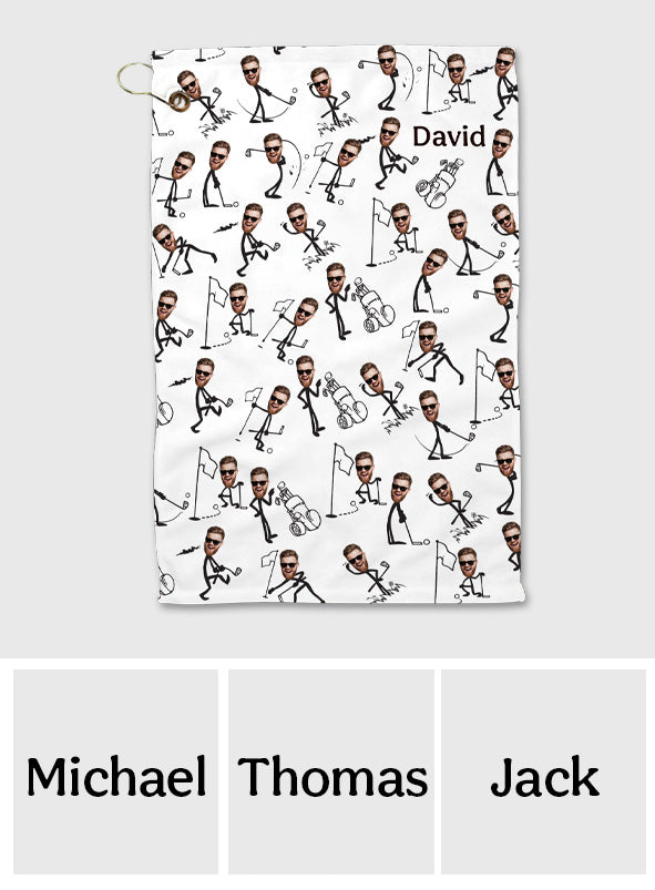 Lustiges Geschenk für Golf-Papa, Onkel, Ehemann, Sohn... - Personalisiertes Golfhandtuch