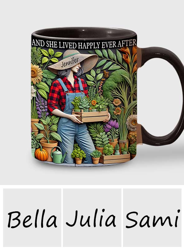 And She Lived Happily Ever After - Personalized Gardening Accent Mug