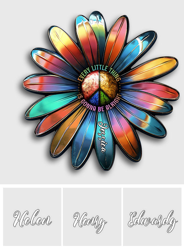 Alles wird gut – personalisiertes Hippie-Metallschild