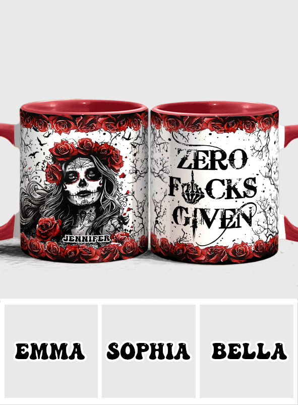Totenkopf und rote Rosen – Personalisierte Tasse mit Totenkopf-Akzent