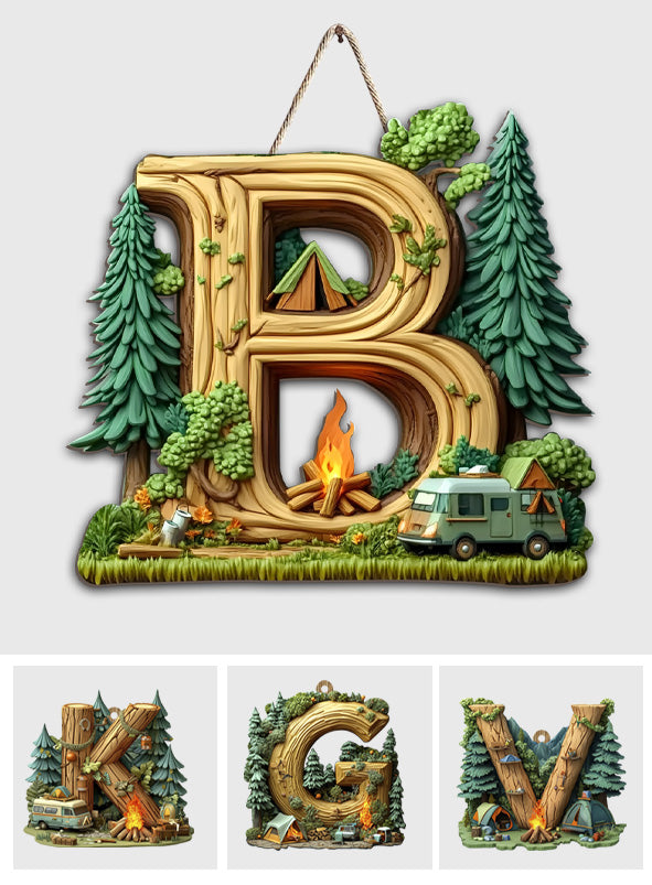 Camping Letter - Personalized Camping Custom Shaped Wood Sign
