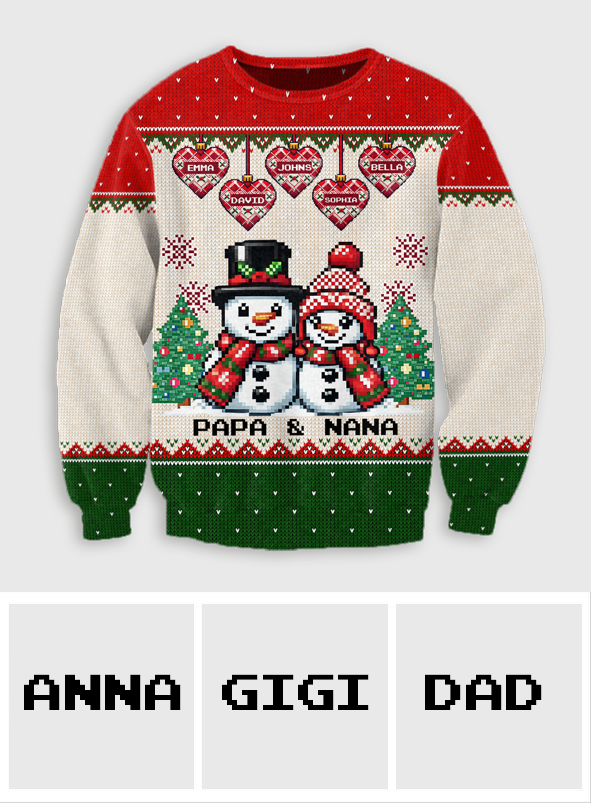 Grandma Love - Personalized Grandma Ugly Sweater