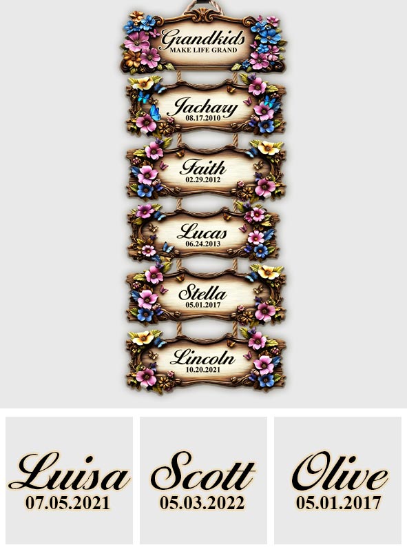 Enkelkinder machen das Leben großartig – personalisiertes Oma-Schild aus Palettenholz