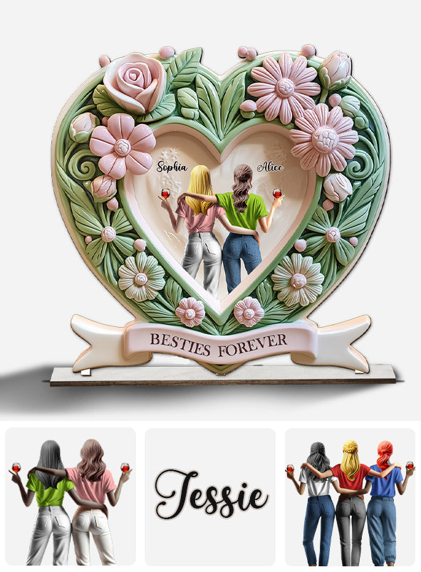 Für immer beste Freundinnen – Personalisierte Bestie 1-lagige große freistehende Figur