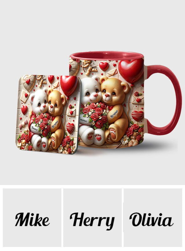 Cute Bear Couple - Personalized Couple Accent Mug