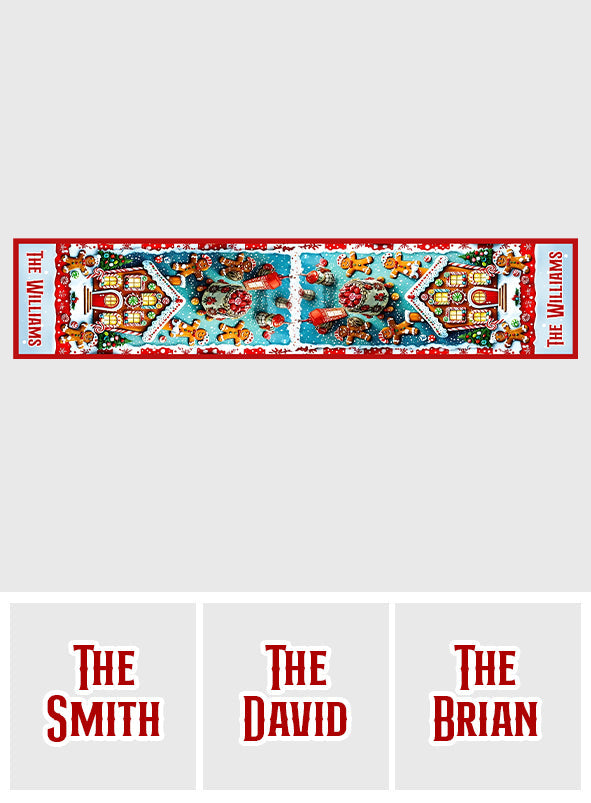 Frohe Weihnachten – Personalisierter Tischläufer für die Familie