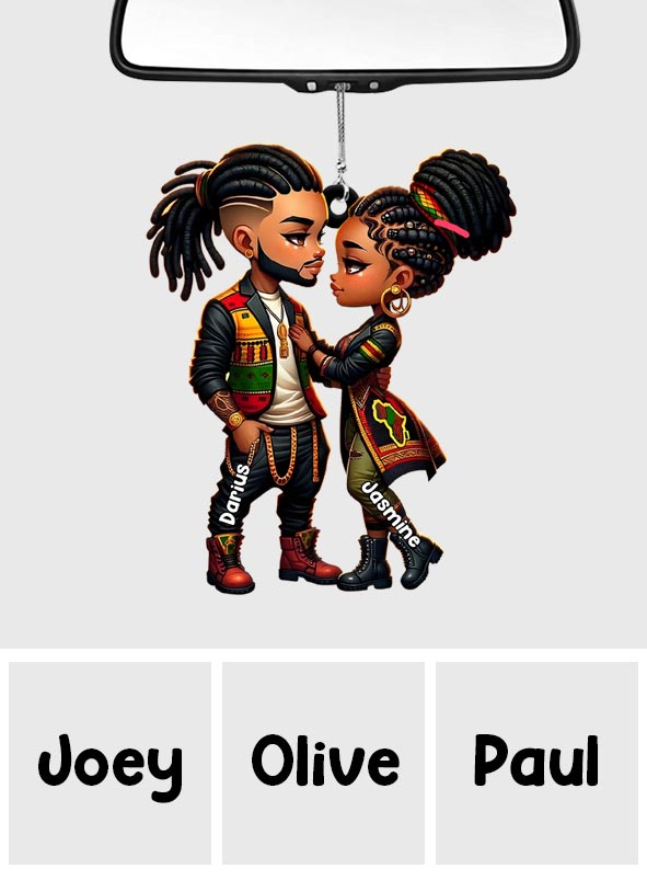 Du bist mein König und ich bin deine Königin – Personalisierter afroamerikanischer Autoanhänger