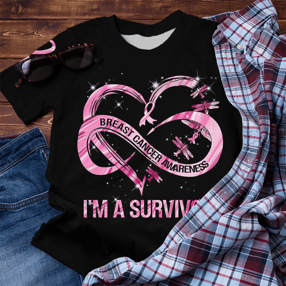 I Am A Survivor - Breast Cancer Awareness All Over T-shirt and Hoodie 0822