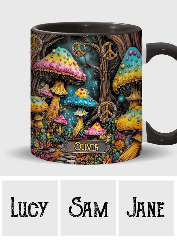 Zauberpilz - Personalisierte Tasse mit Hippie-Akzent