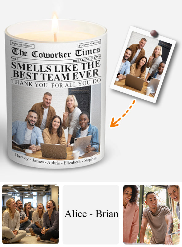 Die beste Teamkollegen-Kerze aller Zeiten von Co-worker Times – personalisierte Kerze mit Holzdeckel