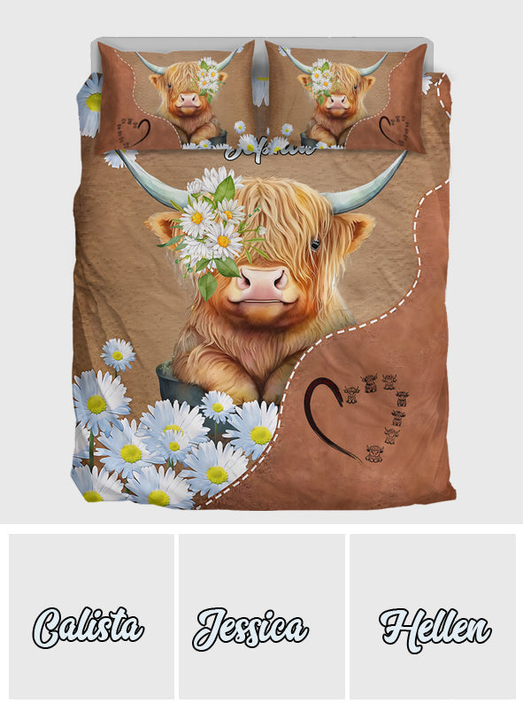 Love Highland Cows - Personalized Quilt Set