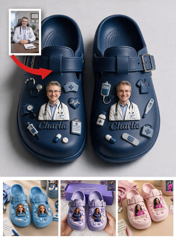 Personalized Latina Doctor Arch Support Clogs - Custom Medical Work Footwear, Perfect Gift for Physicians and Healthcare Workers