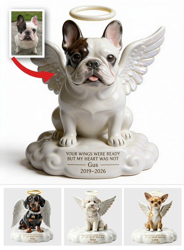 Personalisierte Foto Engel Französische Bulldogge Gedenktafel