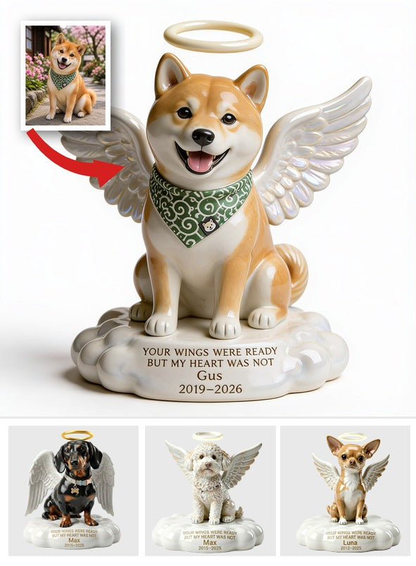 Personalisierte Foto Japanischer Shiba Inu Engel Hund Gedenktafel