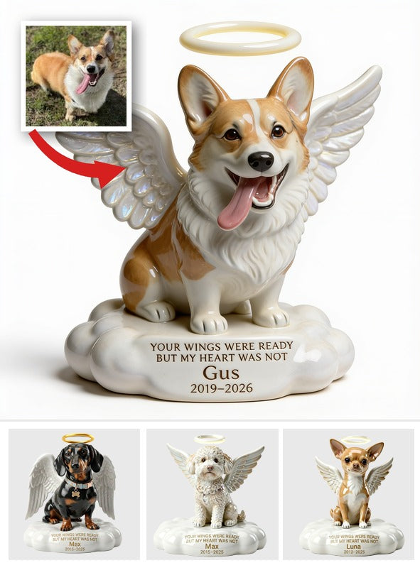 Individuelle Foto Welsh Corgi Engel Gedenktafel in Sonderform