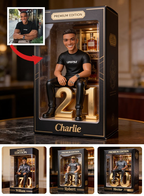 Personalized 21st Birthday Black Man Custom Shaped Acrylic Plaque Gift for Him