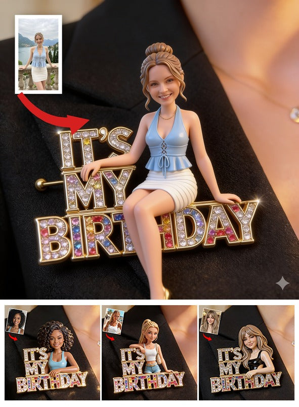 Custom Photo 21st Birthday Woman Pin Gift for Wife Girlfriend Daughter