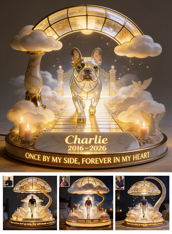 Personalized French Bulldog Memorial Acrylic LED Night Light 2016-2026