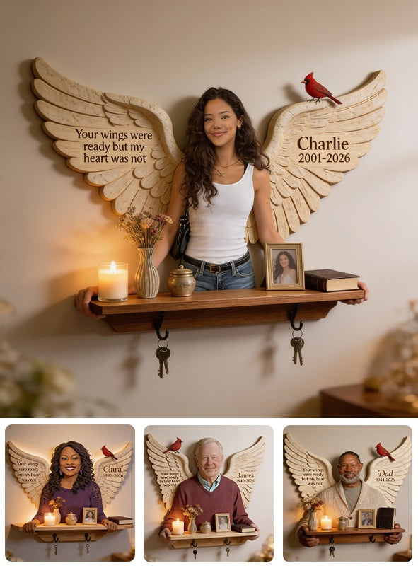 Personalized Latina Woman Memorial Wooden Floating Shelf Sympathy Gift